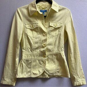 Escada bright yellow cotton button blazer jacket Sz 34 S/M